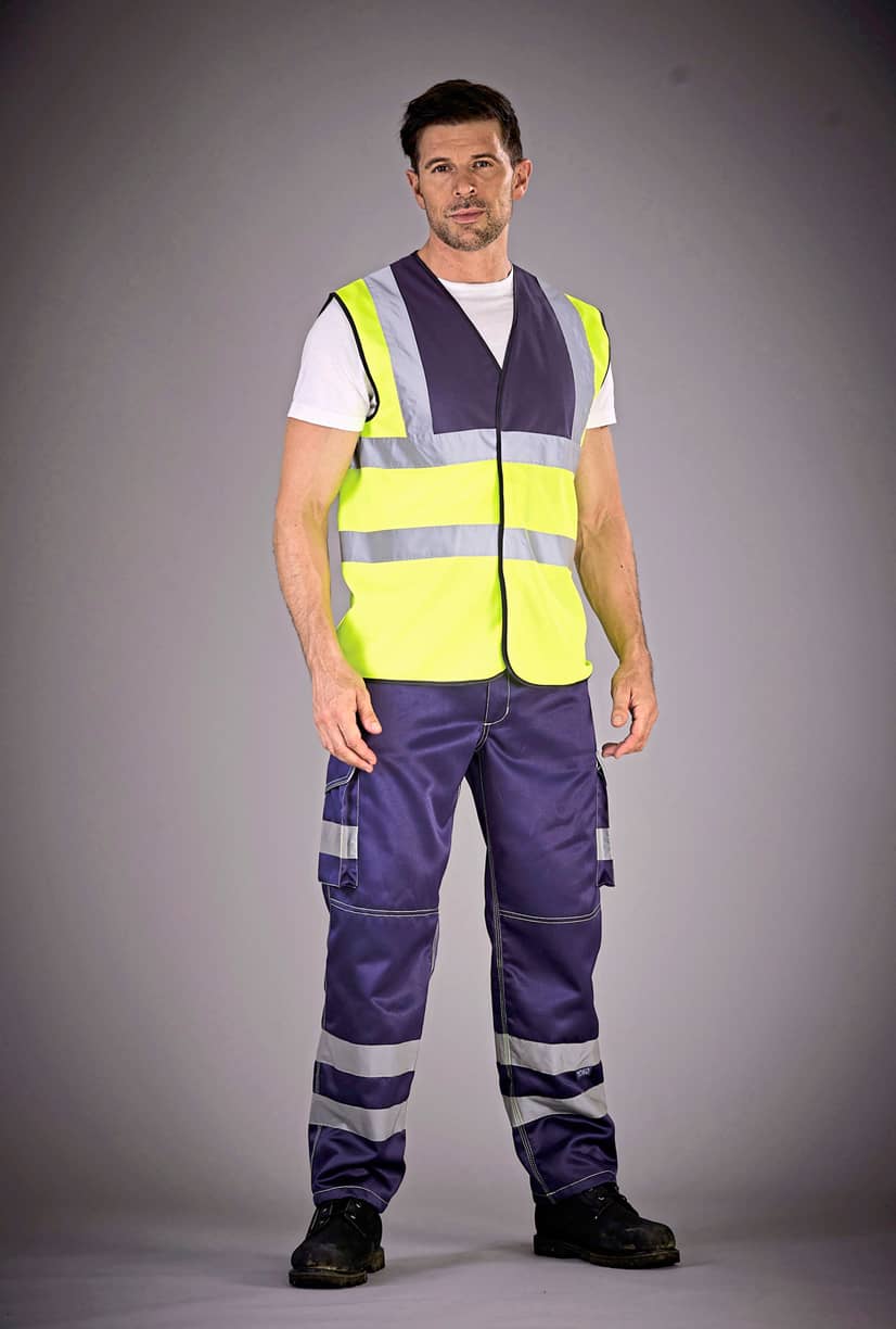 Hi-Vis Cargo Trousers With Knee Pad Pockets