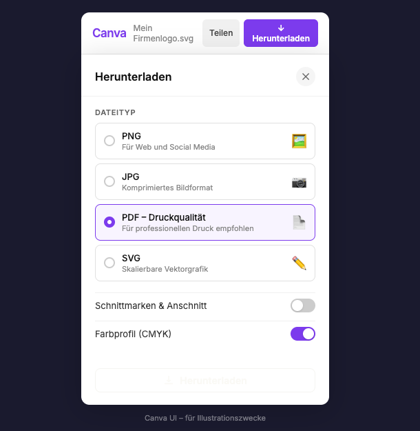 Text in PFade umwandeln mit Canva