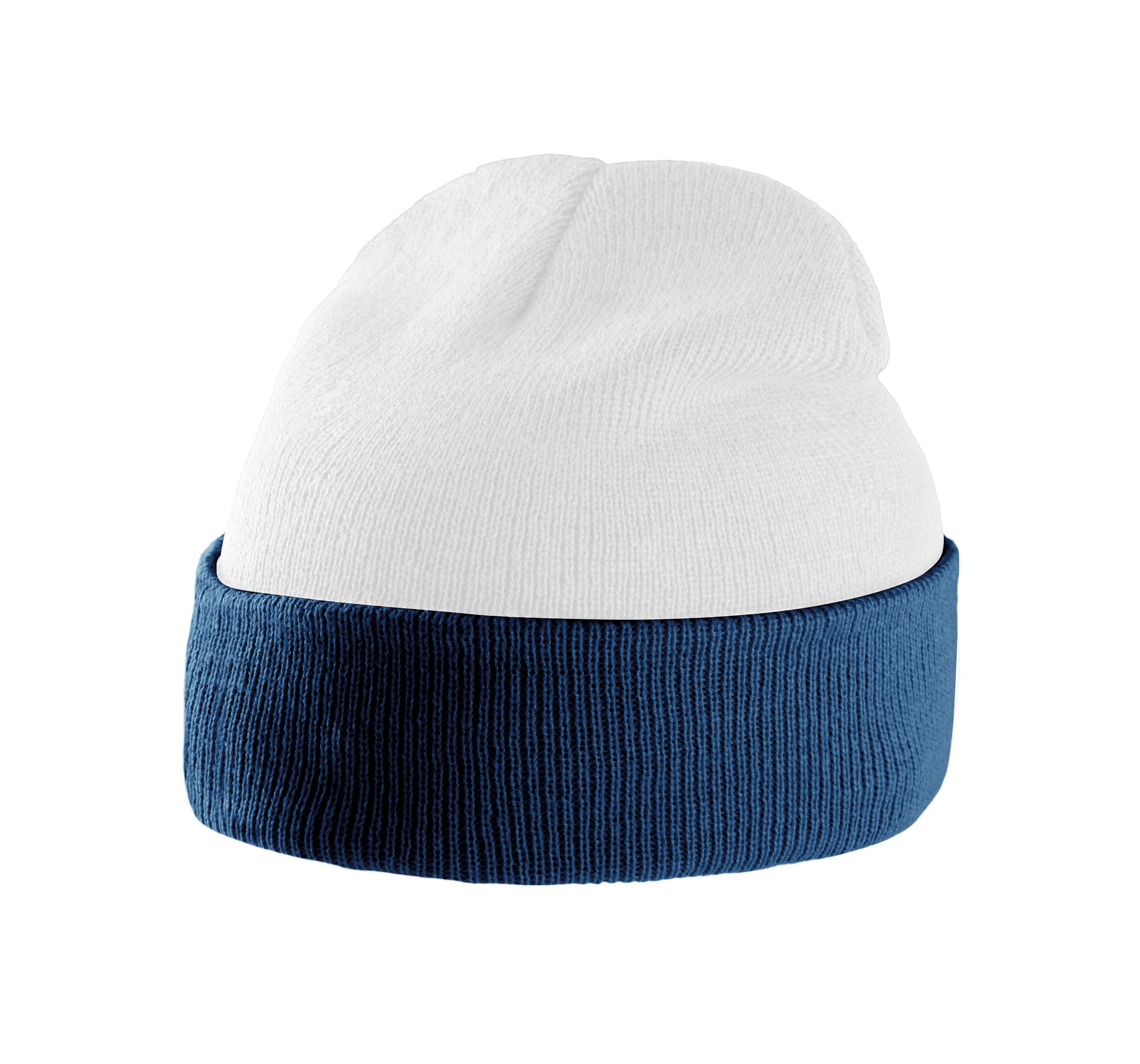 Zweifarbige Mütze mit Umschlag
