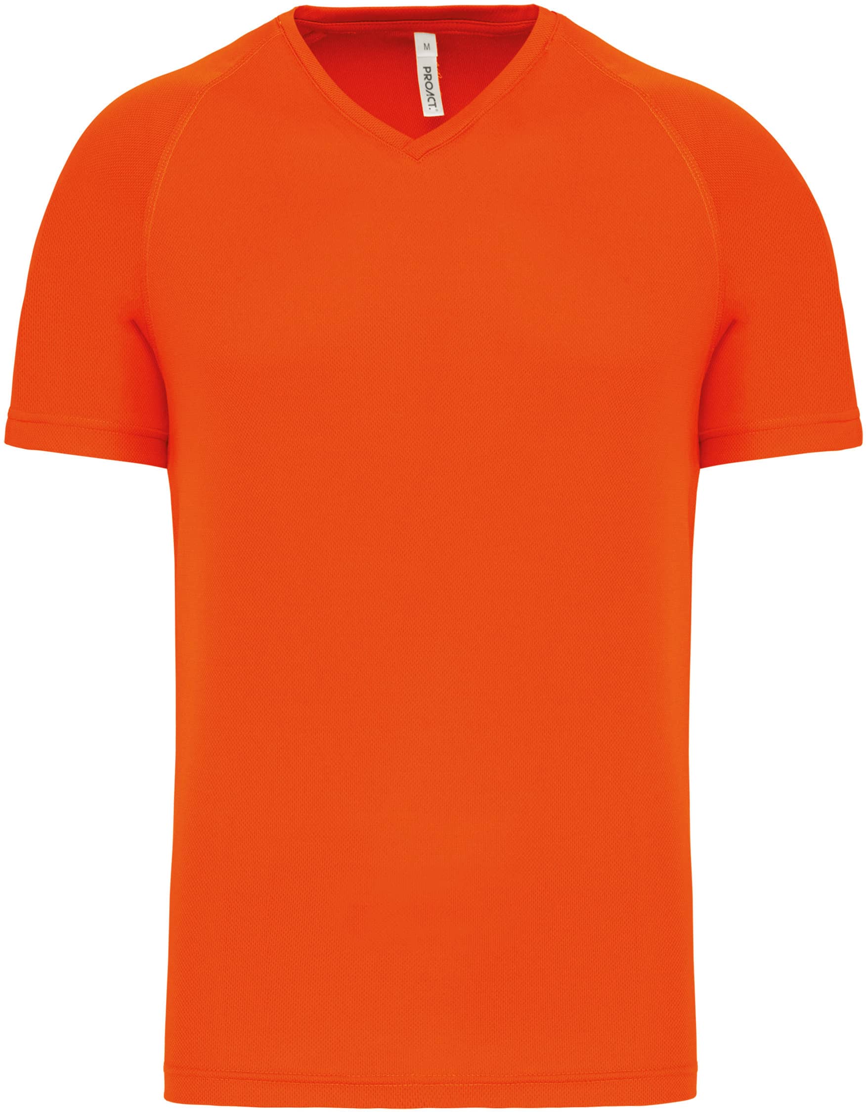 Herren Kurzarm-Sportshirt mit V-Ausschnitt - Fluorescent