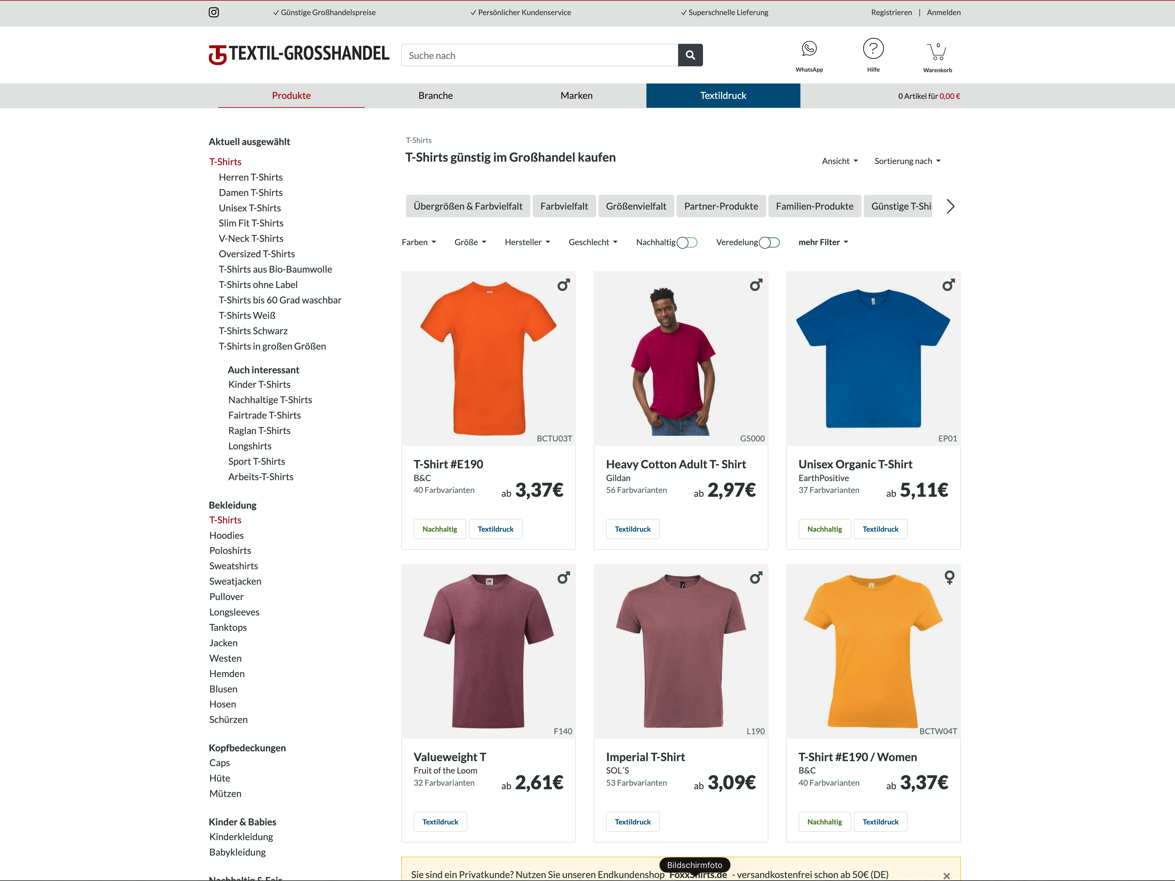 Übersichtlichere Kategorien – vorher