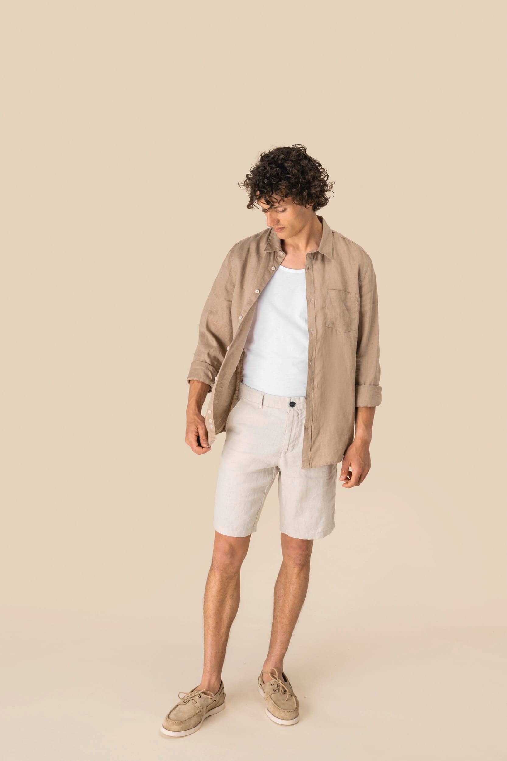 Bermuda-Shorts aus Leinen für Herren