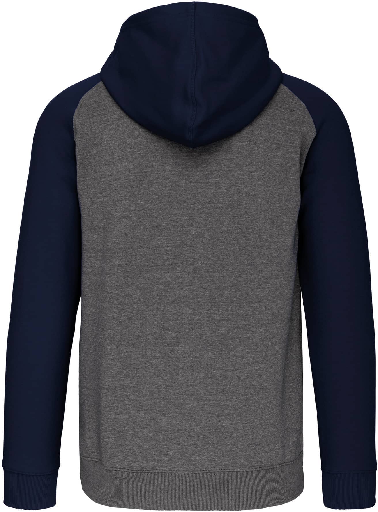 Zweifarbige Unisex-Fleecejacke mit Reißverschluss und Kapuze