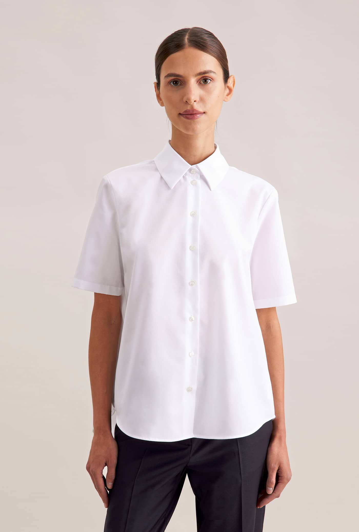 Women´s Oversize Popeline Blouse Shortsleeve