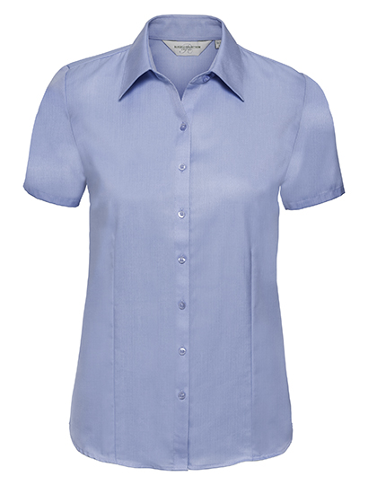 Ladies' Short Sleeve Tailored Herringbone Shirt