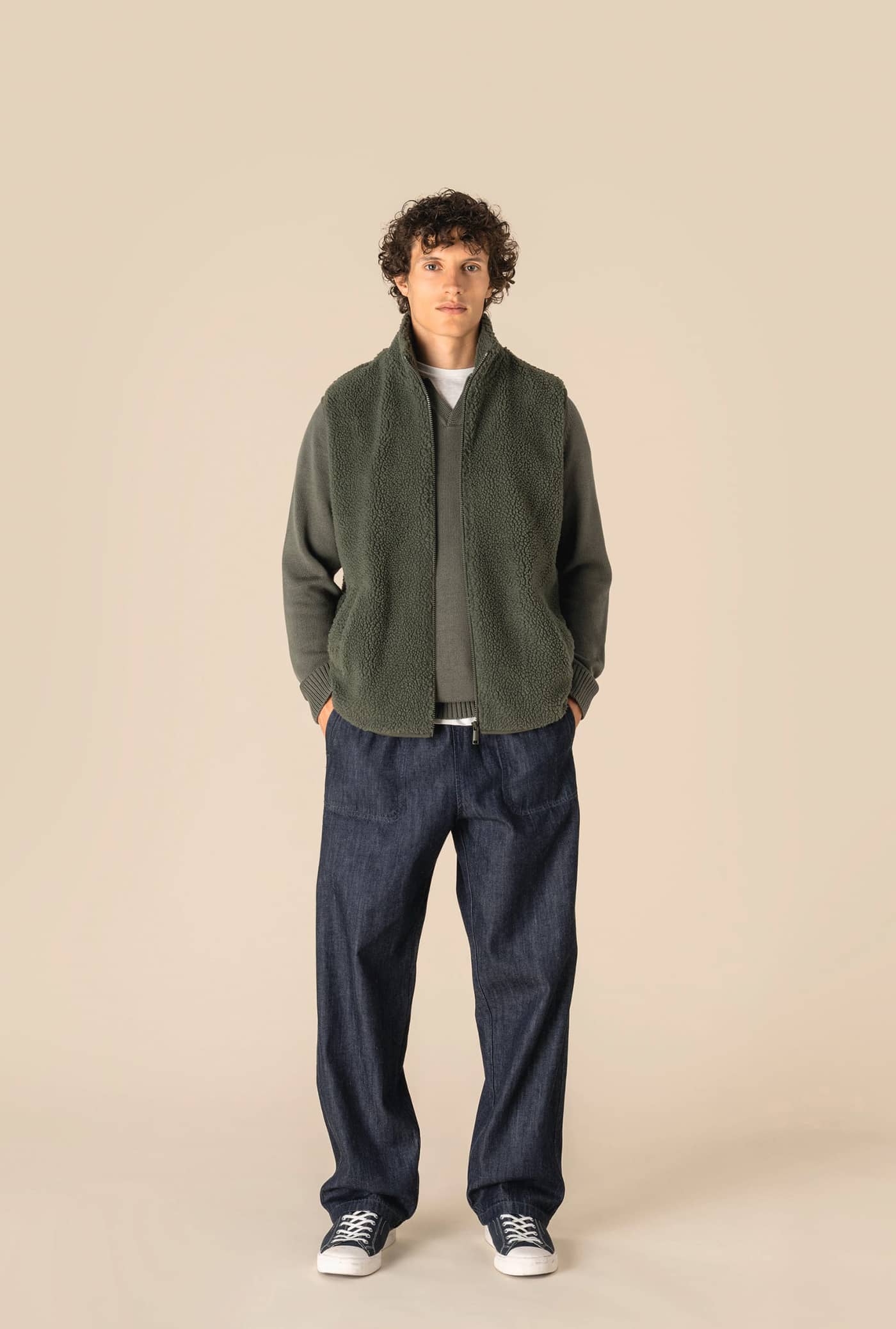 Ärmellose Sherpa-Jacke für Herren