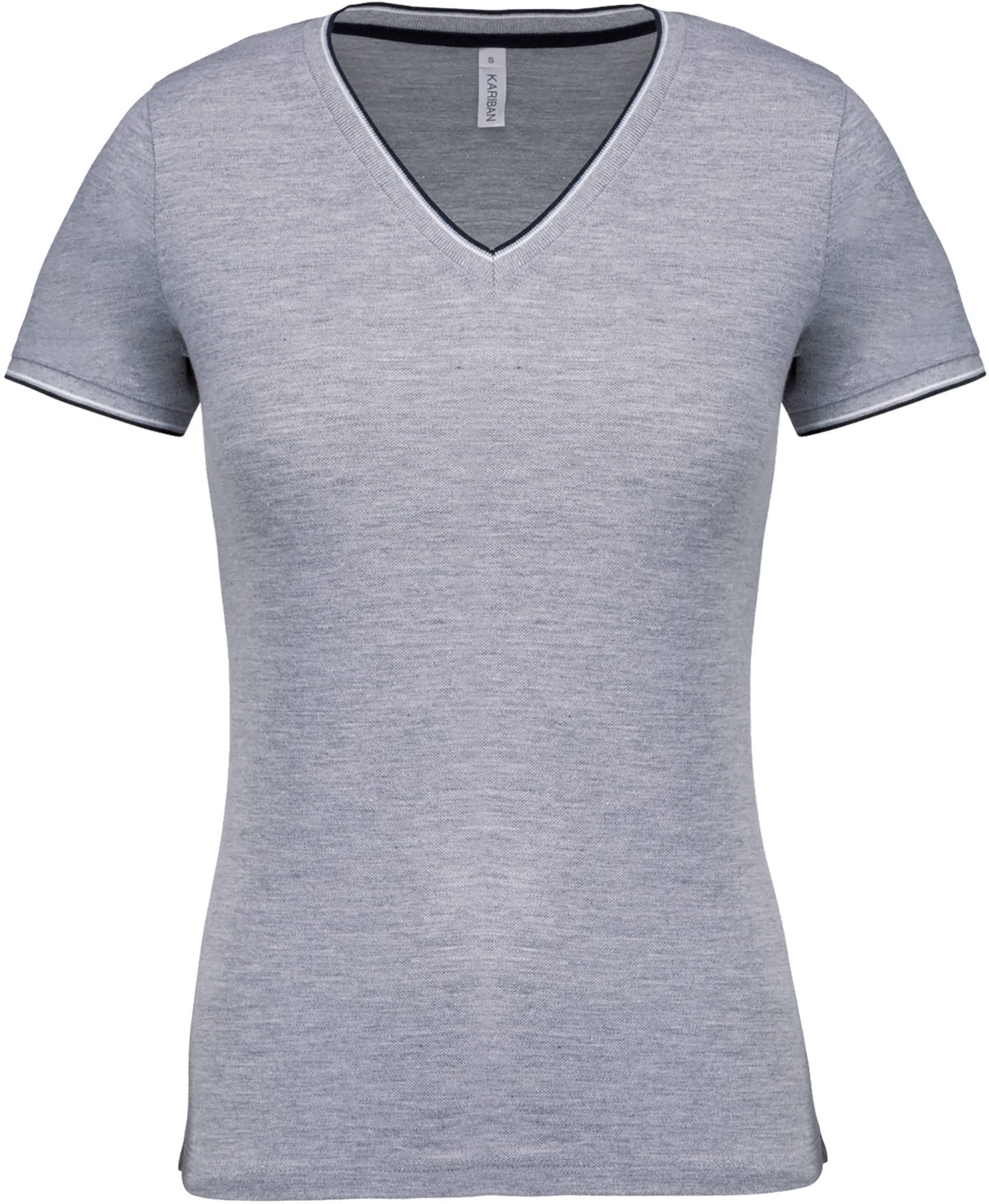 Ladies’ Piqué Knit V-Neck T-shirt