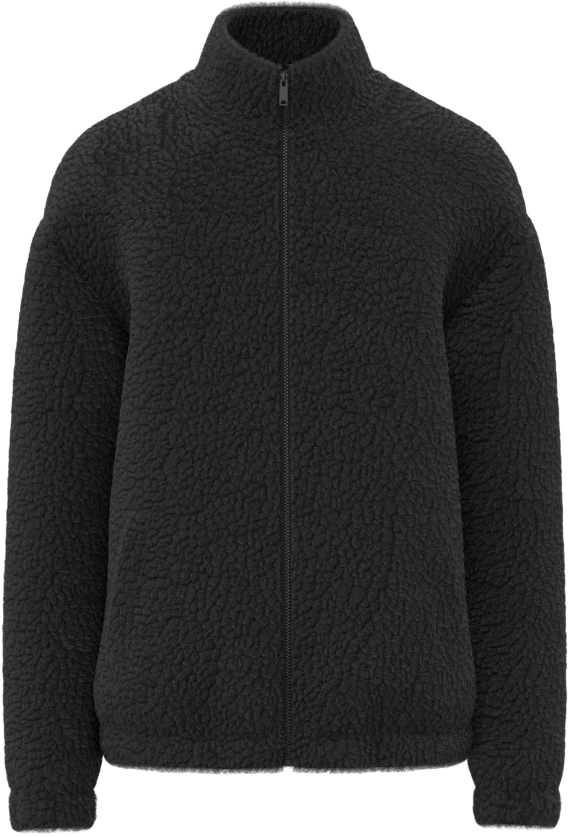 Unisex-Sweatshirt aus Sherpa mit Reißverschluss und überschnittenen Schultern