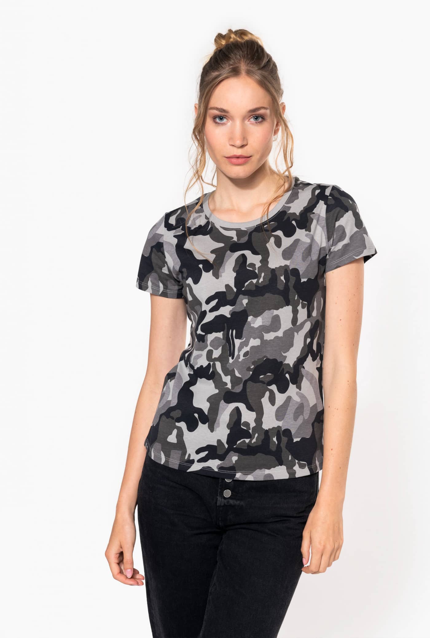 Damen-T-Shirt Camo mit kurzen Ärmeln