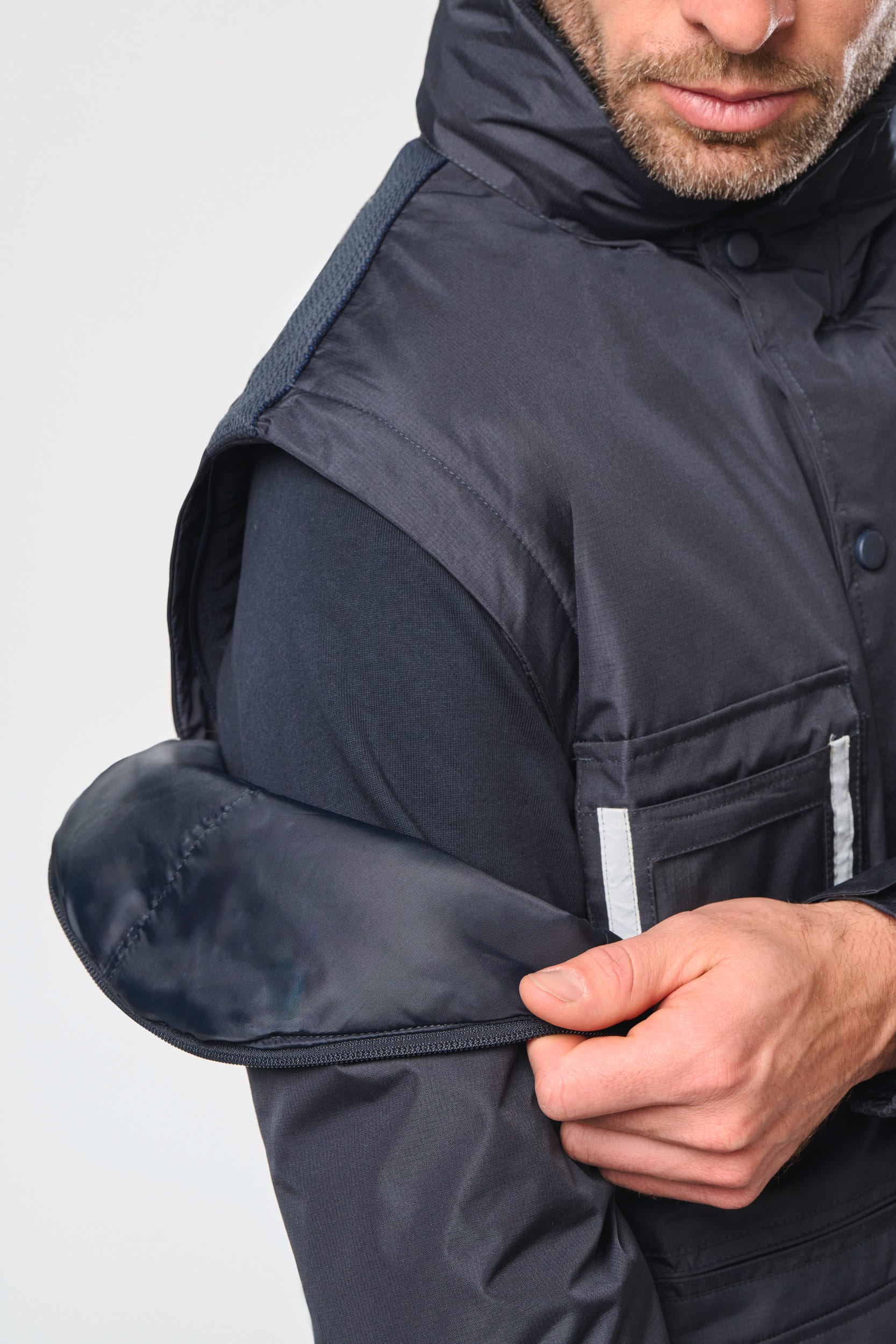 Workwear Parka mit abtrennbaren Ärmeln