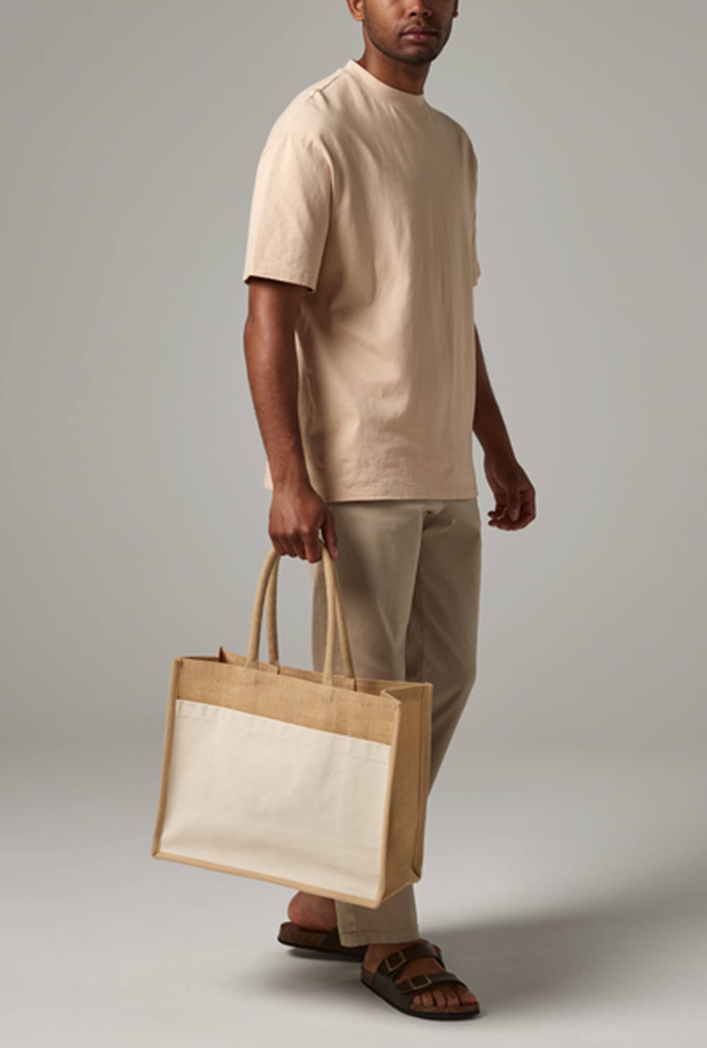 Cotton Pocket Natural Starched Jute Shopper