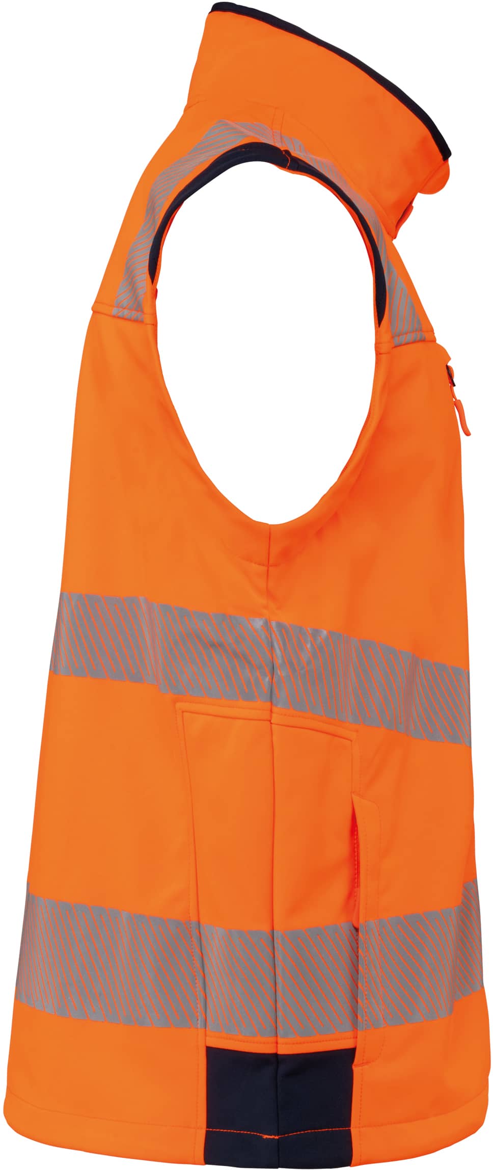 Recycelte Safety Softshell-Jacke mit abnehmbaren Ärmeln