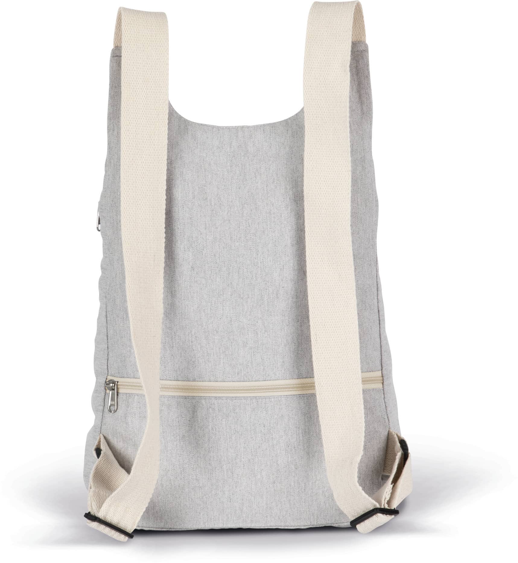 Recycelter Rucksack mit Anti-Diebstahlschutz-Tasche auf der Rückseite