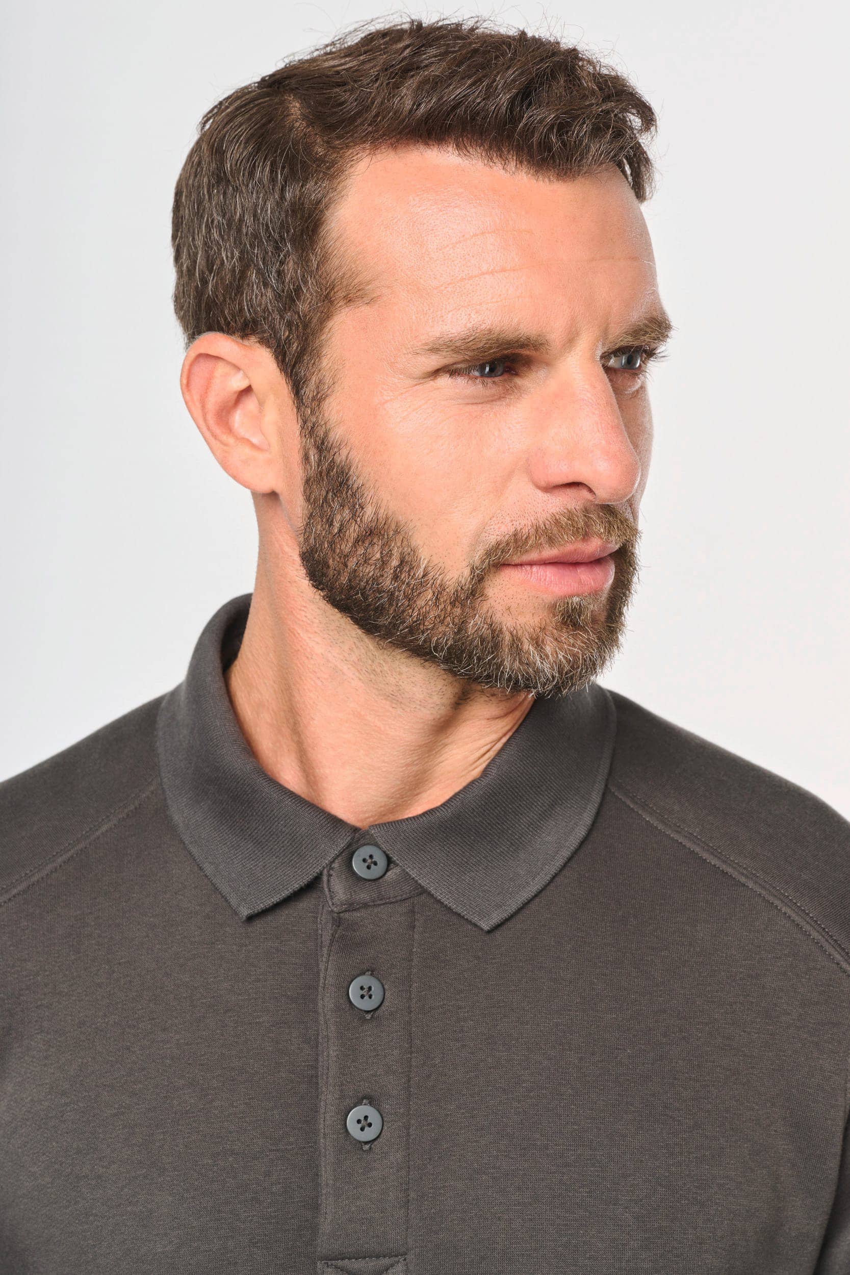 Sweatshirt mit Polokragen