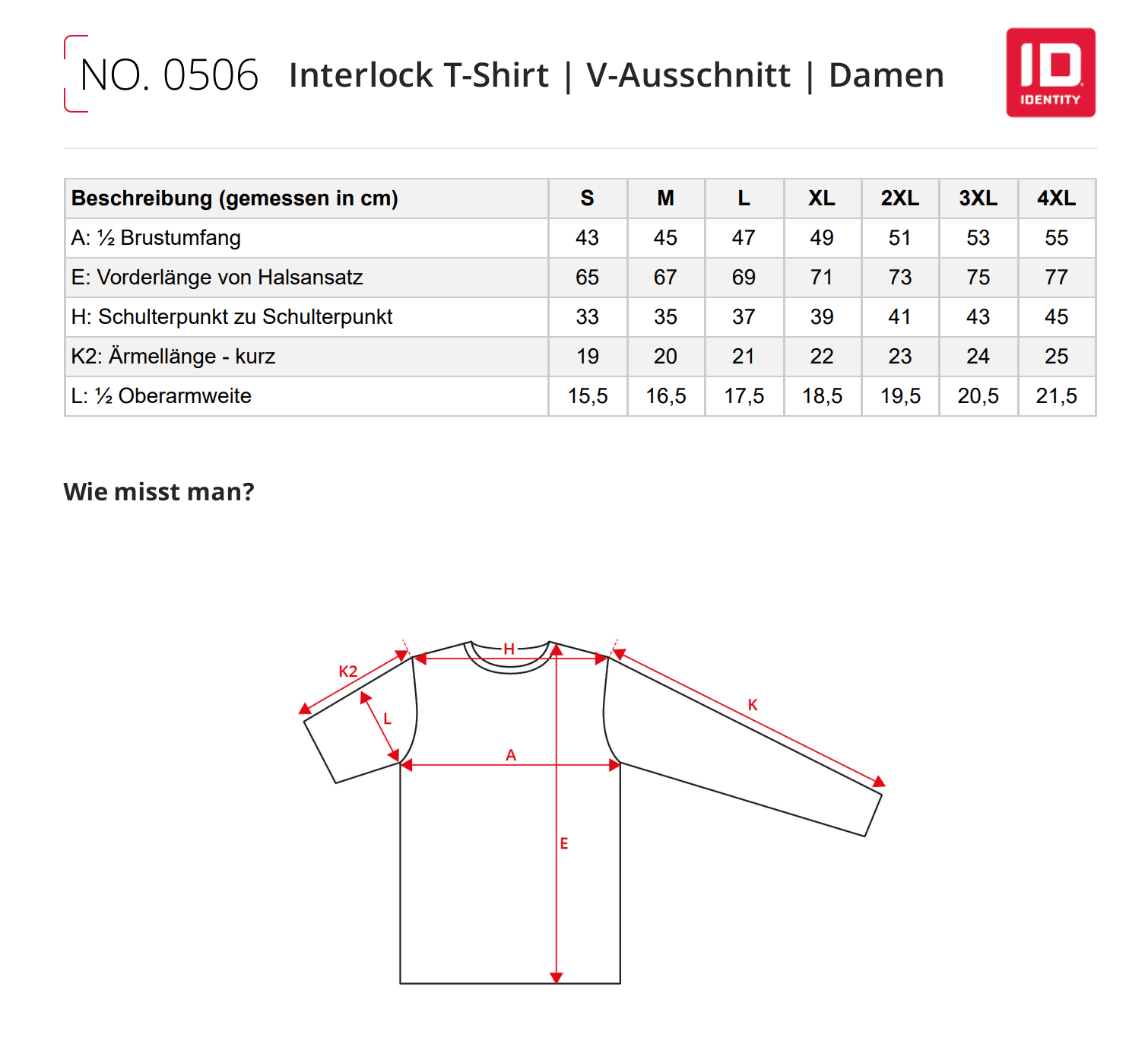 Interlock T-Shirt mit V-Ausschnitt