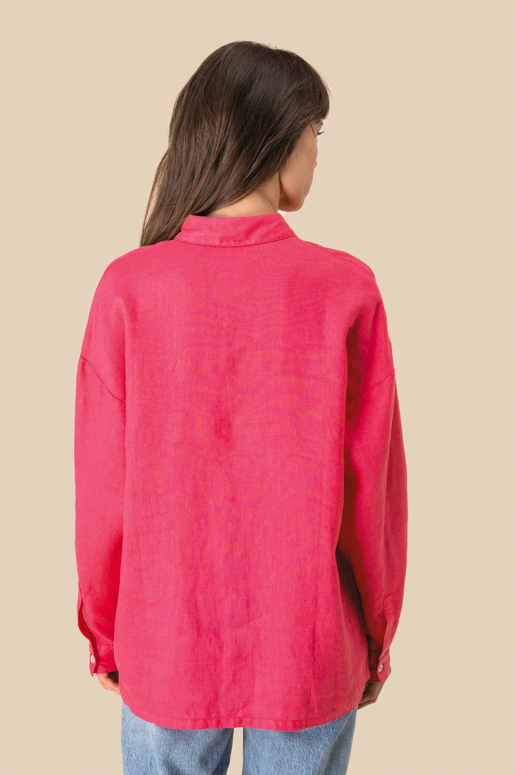 Oversize-Leinenhemd für Damen
