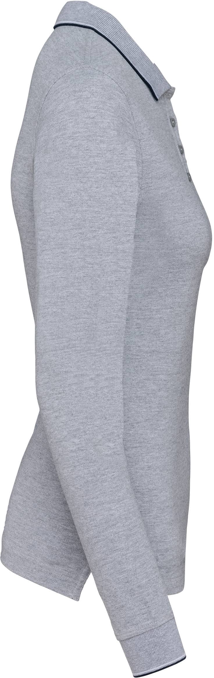 Langarm-Polohemd aus Piqué für Damen