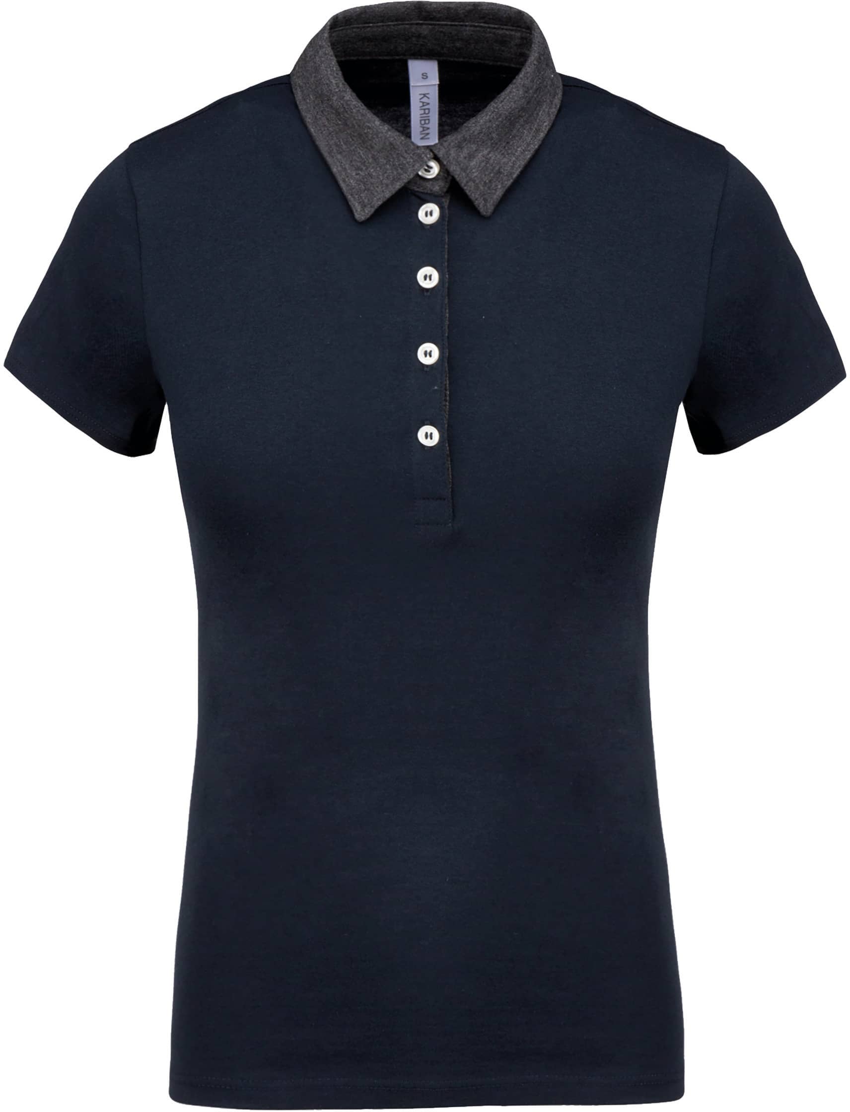 Zweifarbiges Jersey-Polohemd für Damen