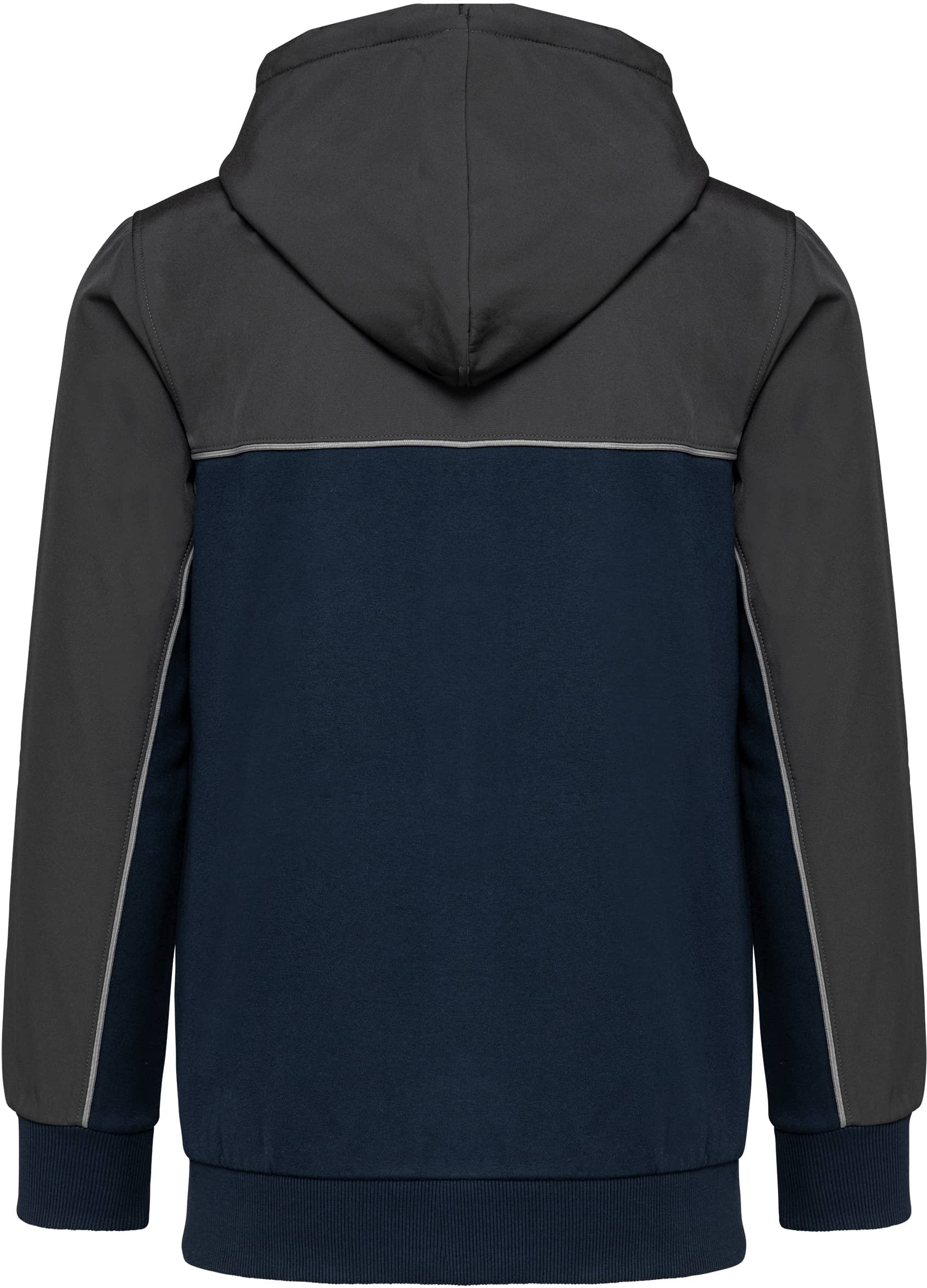 Umweltfreundliche, zweifarbige Molton-Kapuzenjacke mit Reißverschluss, Unisex
