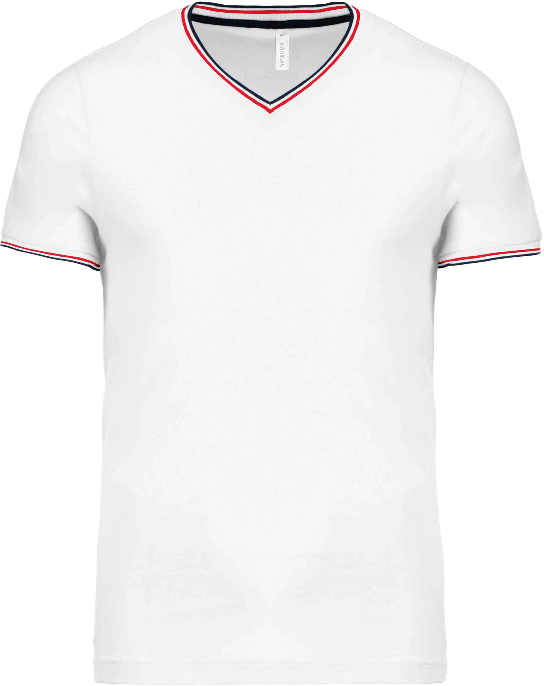 T-Shirt aus Piqué-Trikot mit V-Ausschnitt für Herren