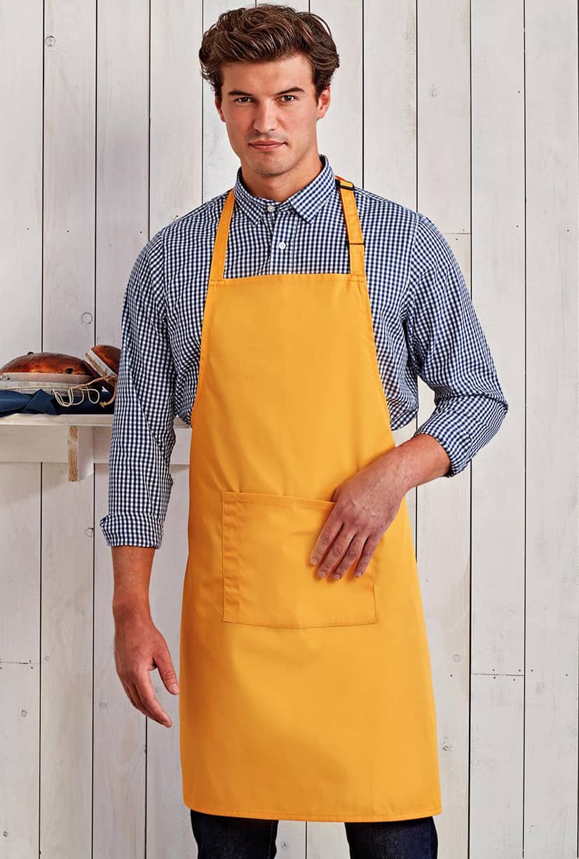 Colours Collection Bib Apron With Pocket