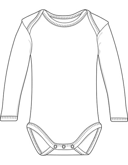 Long Sleeve Baby Bodysuit Polyester
