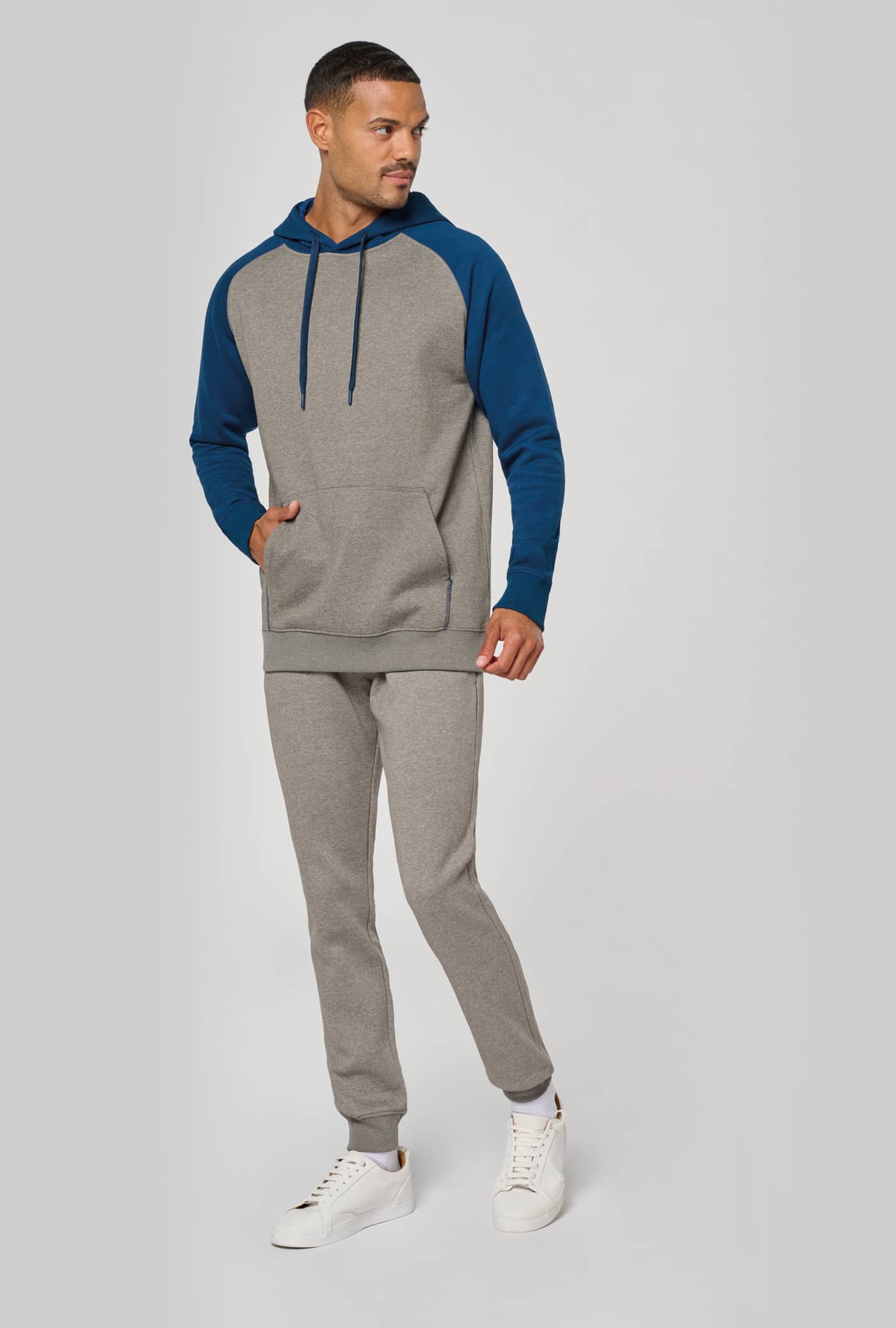Zweifarbiges Kapuzensweatshirt für Erwachsene