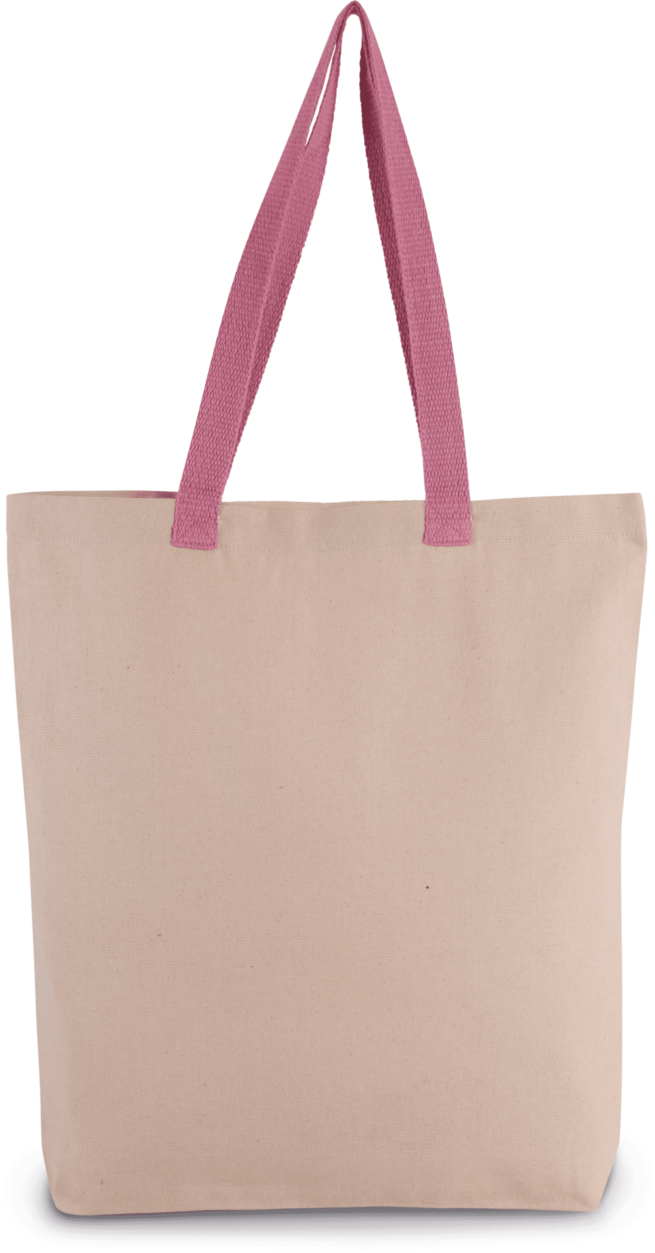 Shoppingtasche mit Seitenfalte und kontrastfarbenem Griff