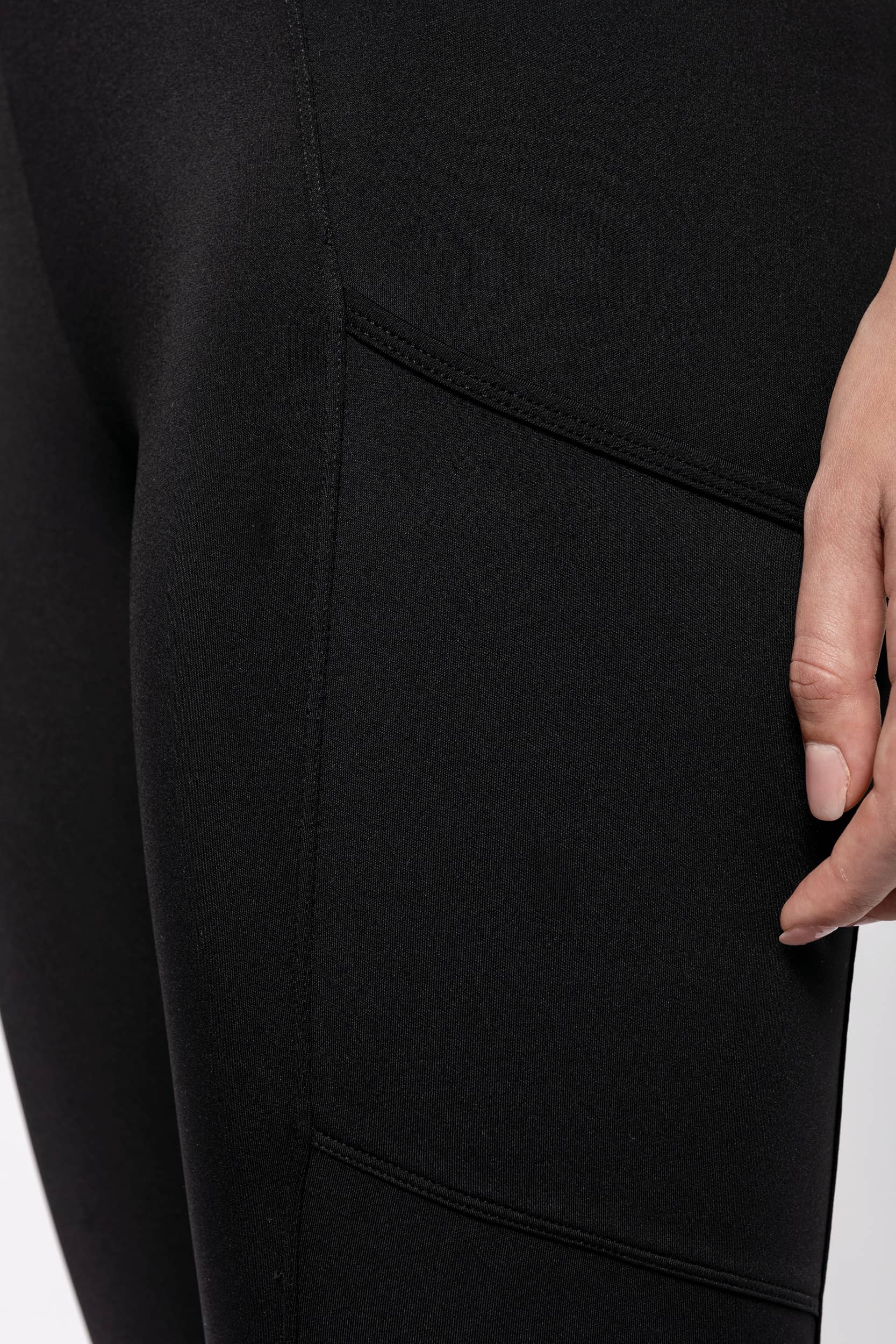 Zweifarbige Damen-Leggings - Black / Dark Grey Heather
