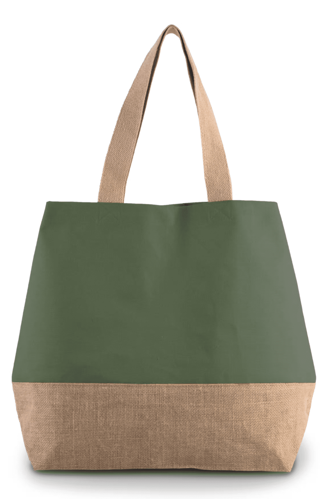 Baumwolltuch-Jute-Shoppingtasche - zweifarbig