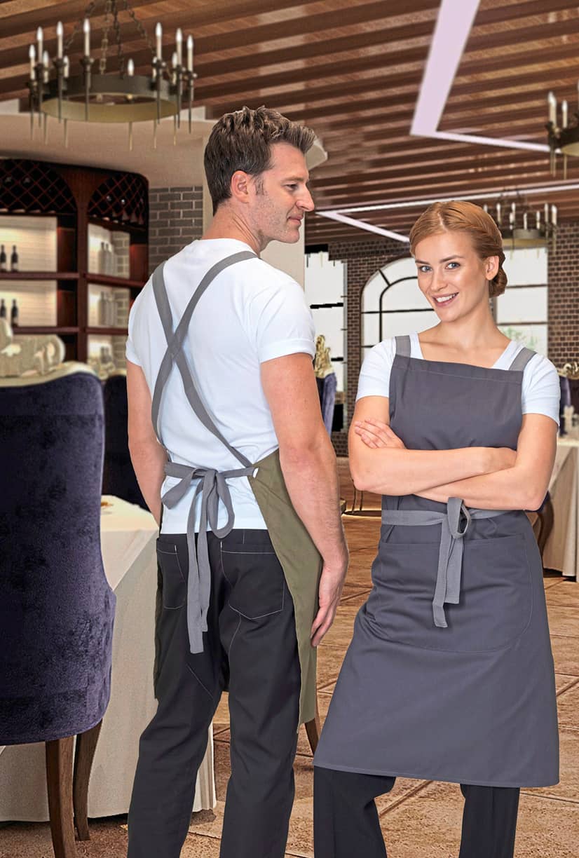 Apron With Grey Ties Crossover