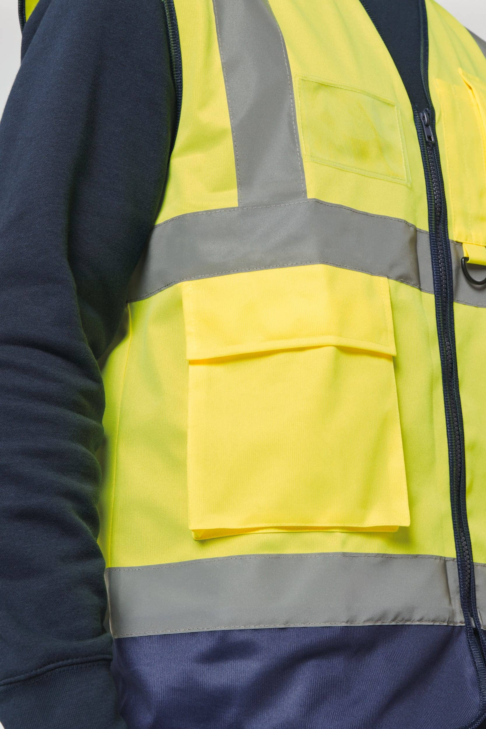 Recycelte HI-VIS SICHERHEITSWESTE mit Reißverschluss