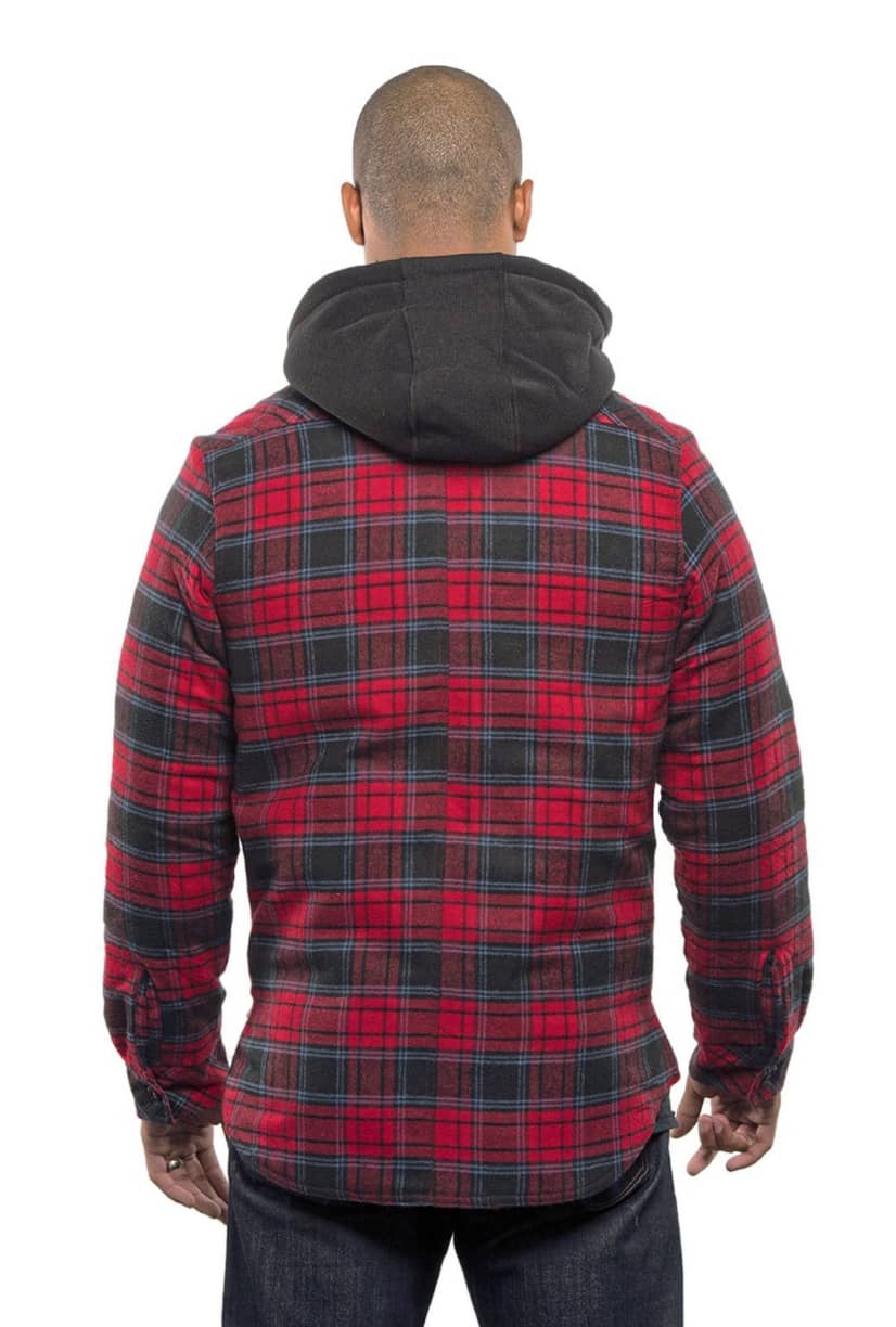 Men´s Flannel Jacket With Sherpa Hoodie