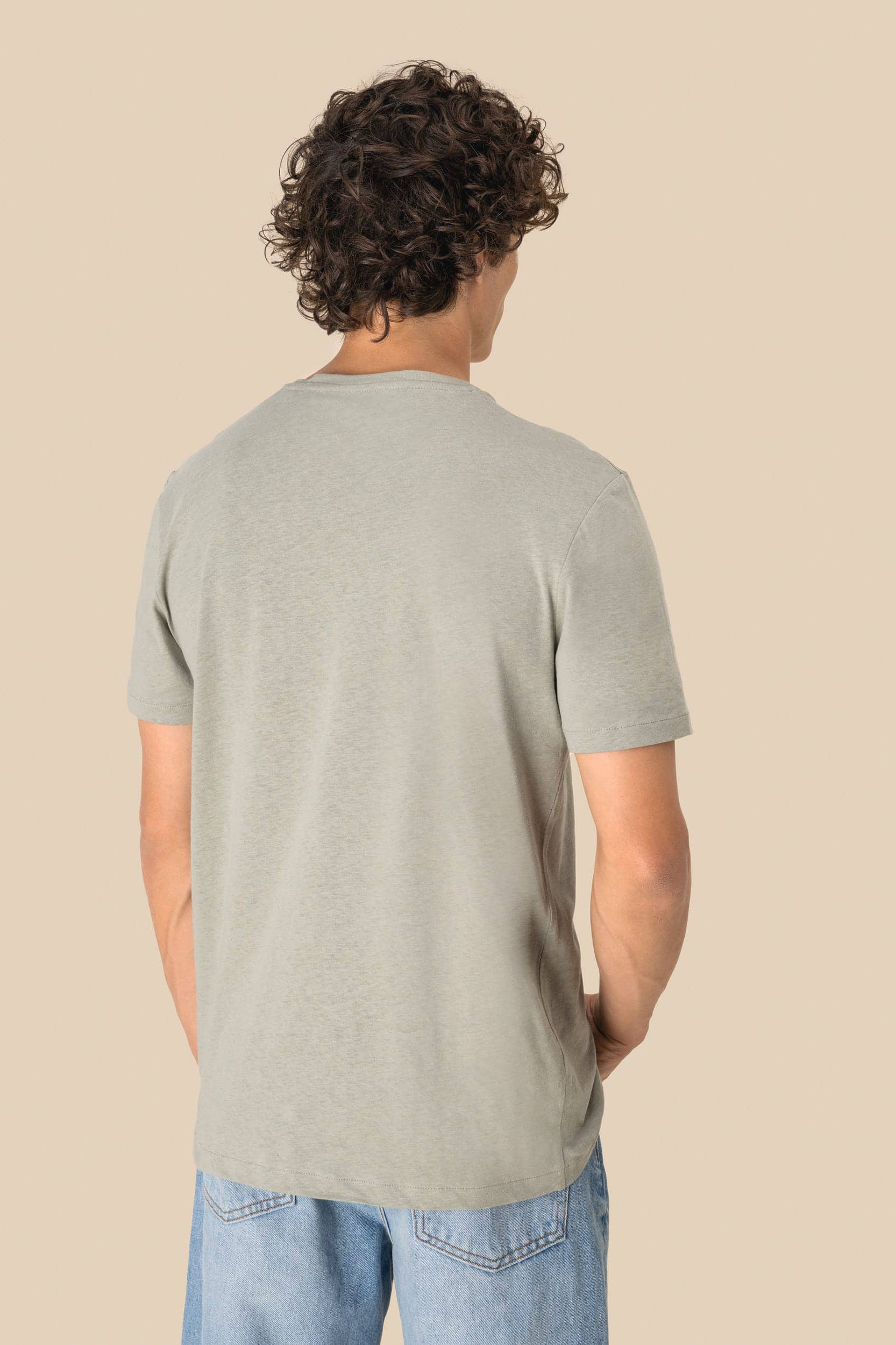 Umweltfreundliches Unisex-T-Shirt aus Biobaumwolle und Leinen