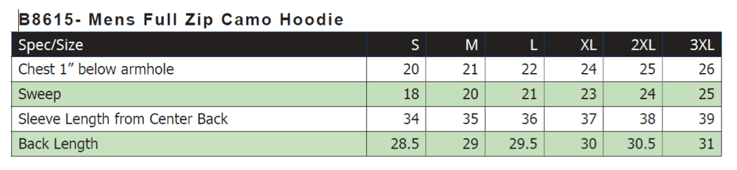 Full Zip Camo Hooded Sweat Jacket