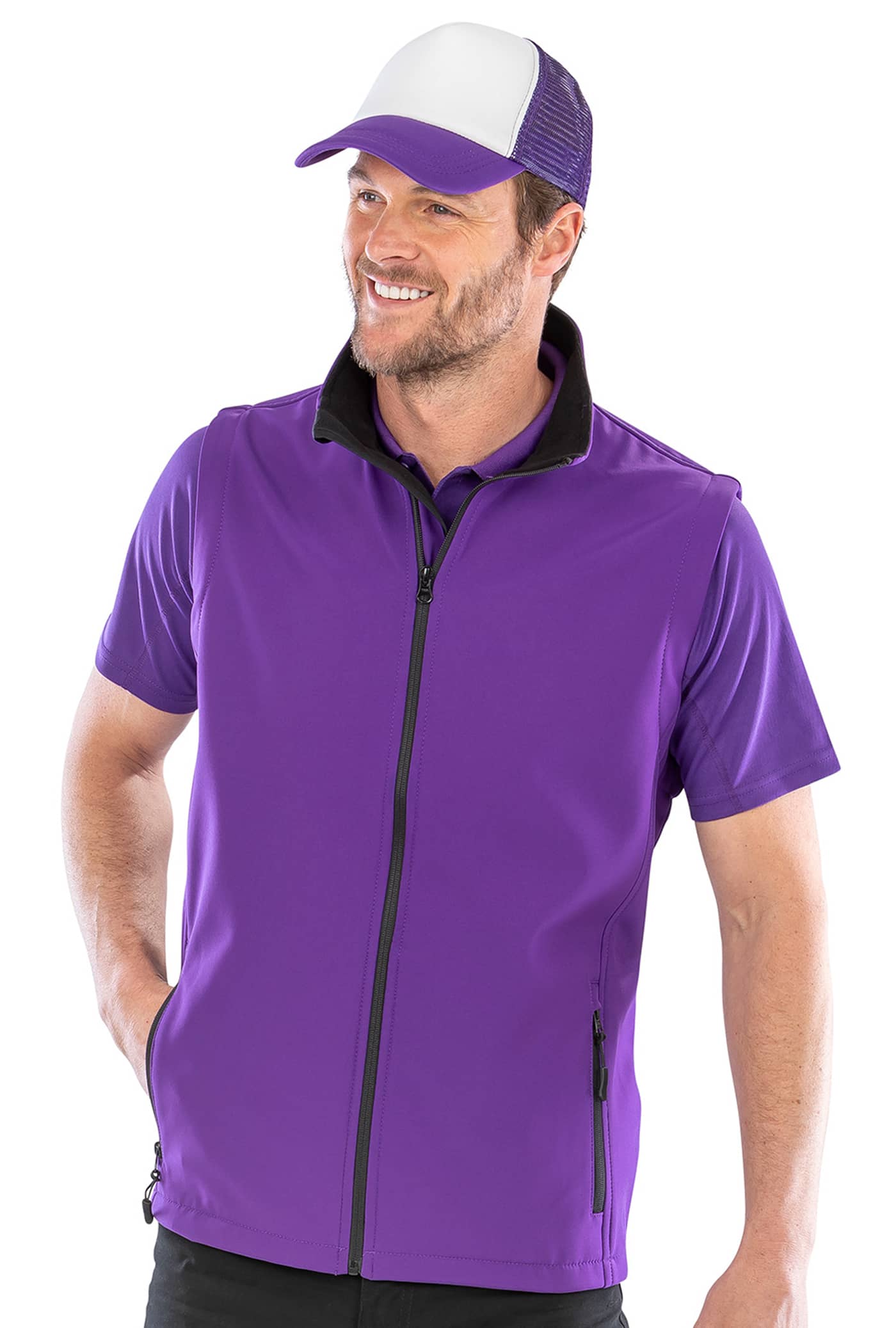 Men's Printable Softshell Bodywarmer with Recycled Fleece Inner