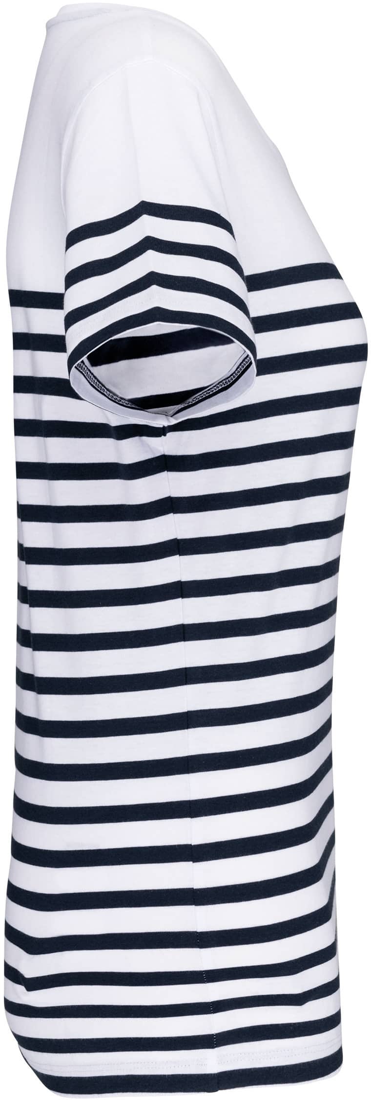 T-Shirt im Marine-Stil mit Rundhalsausschnitt Bio Damen
