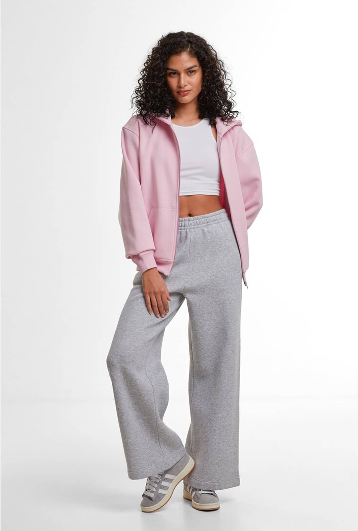 Ladies Loose Fit Zip Hoody