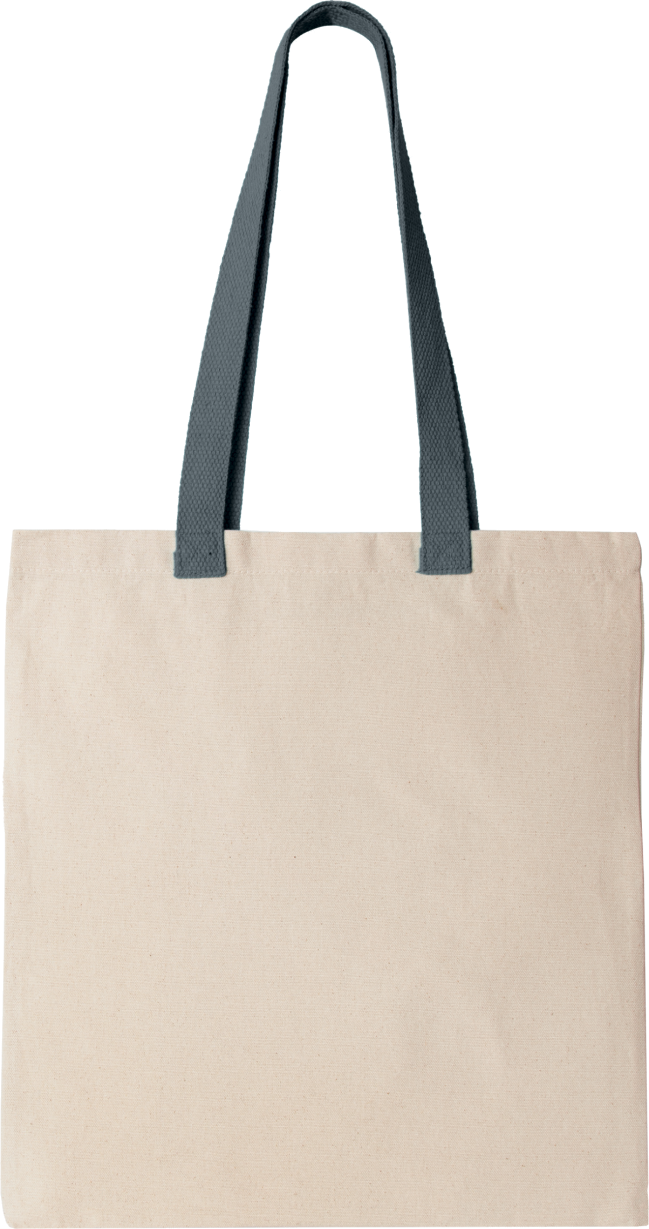 Flache Shoppingtasche aus Tuch mit kontrastfarbenem Griff