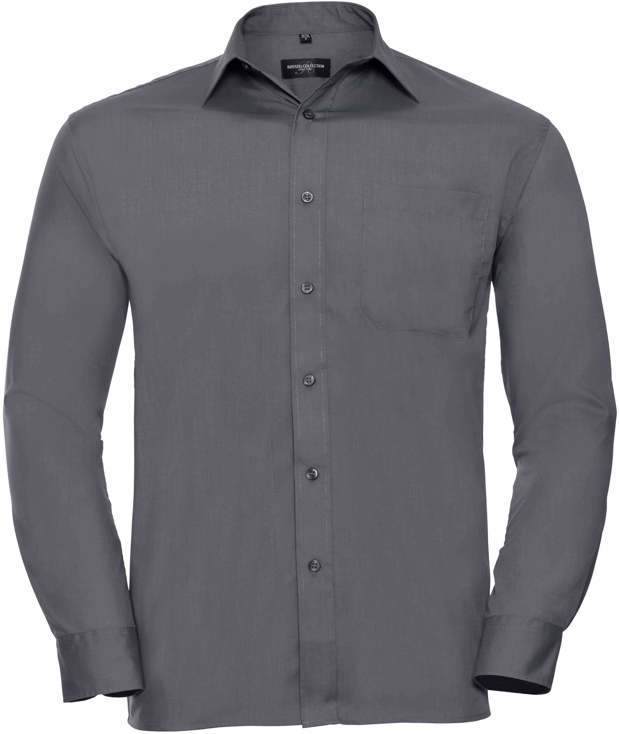 Men's Long Sleeve Classic Polycotton Poplin Shirt