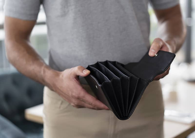 Kellnerbörse mit Druckknopf