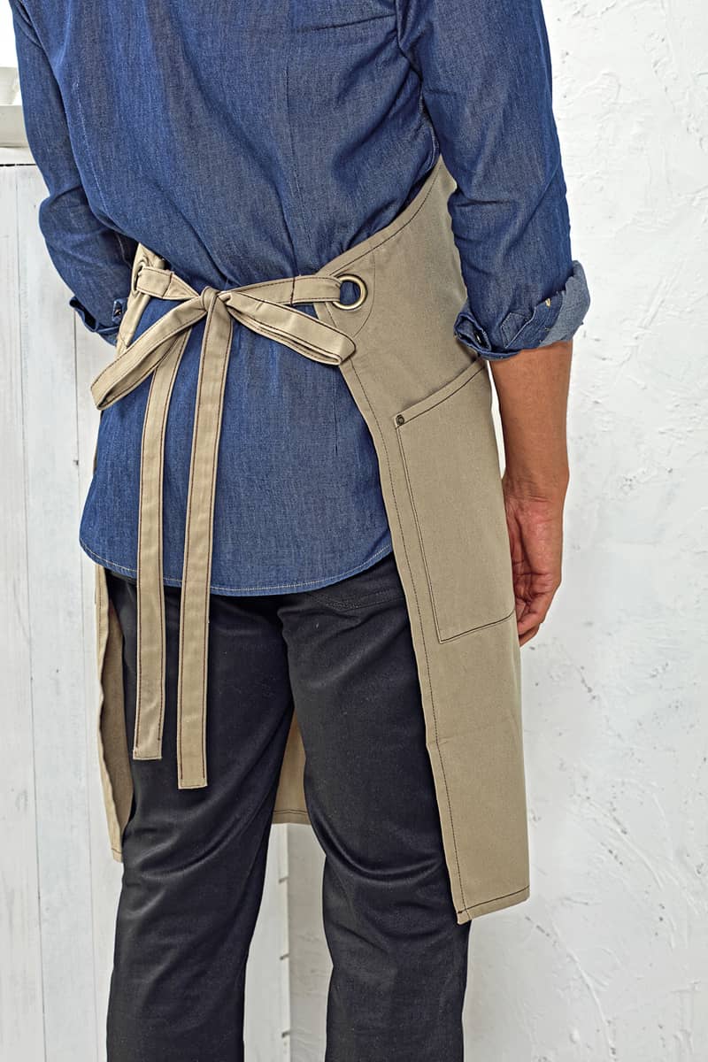 'Barley' Contrast Stitch Bib Apron