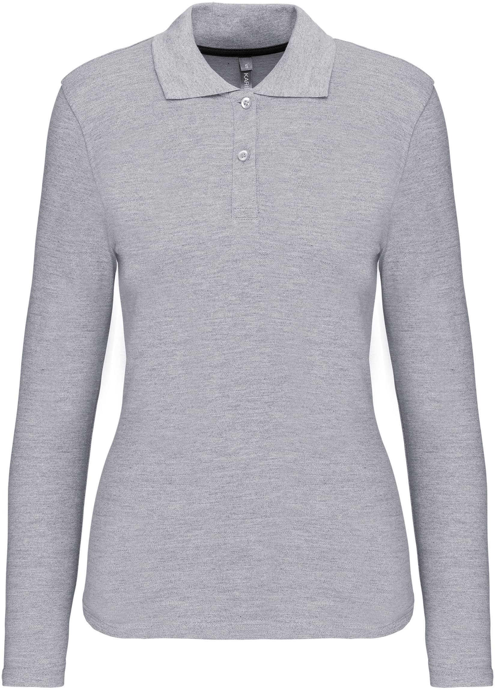 Damen Piqué Poloshirt Langarm