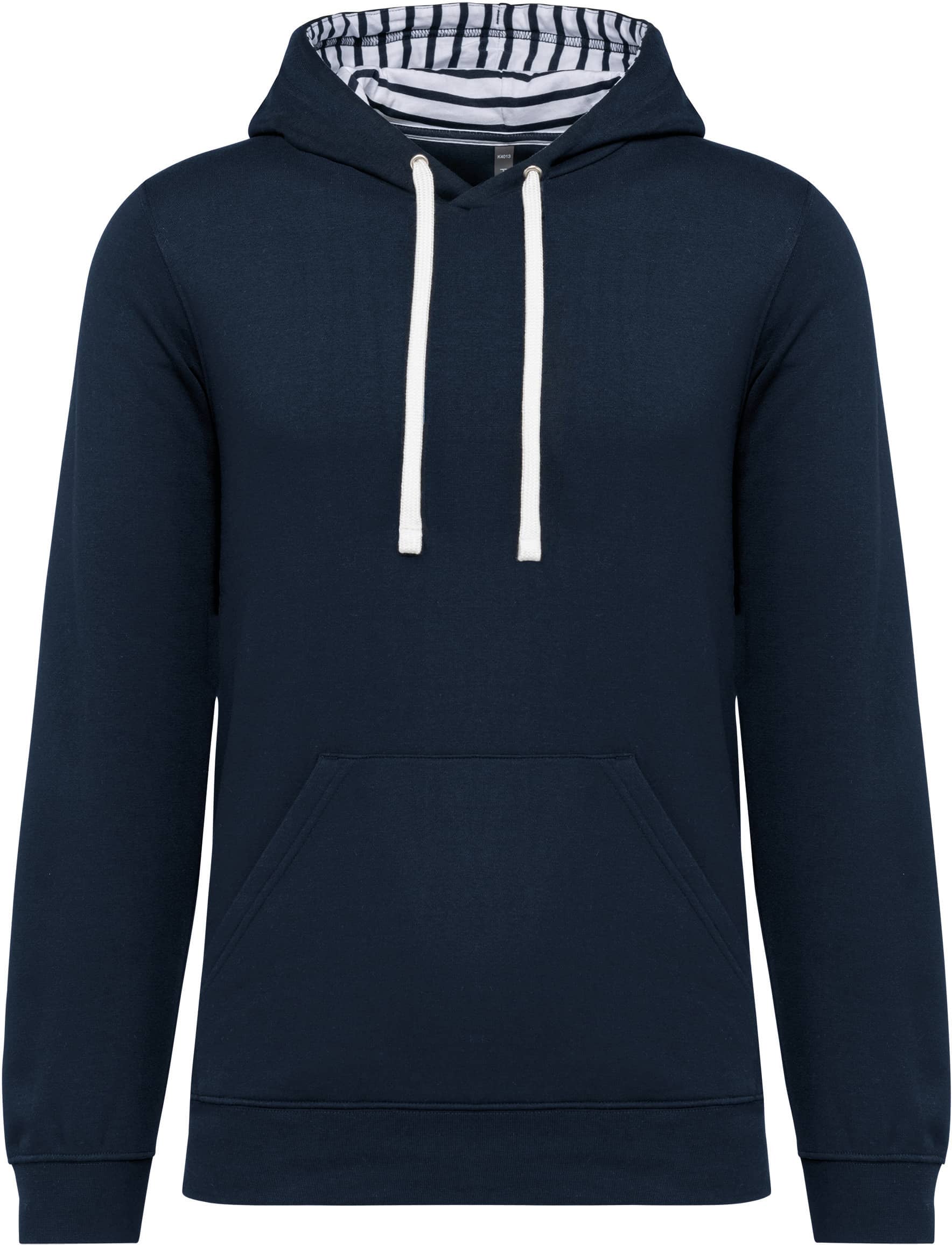 Unisex-Kapuzensweatshirt mit kontrastfarbener Kapuze und Motiven