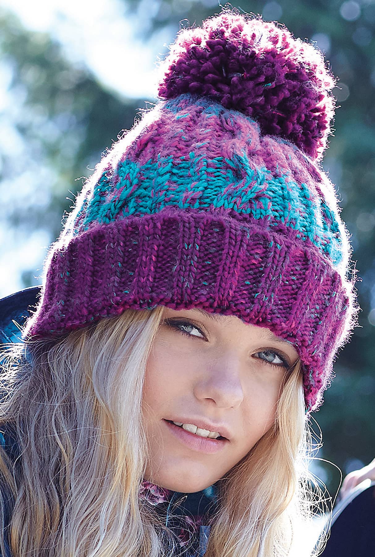 Corkscrew Pom Pom Beanie