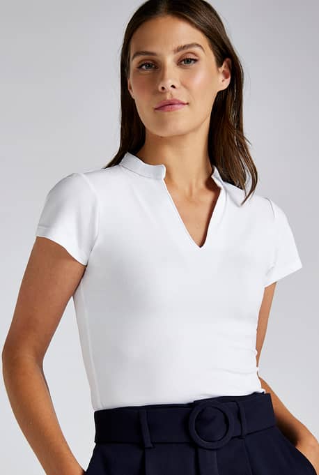 Women`s Regular Fit Mandarin Collar Top