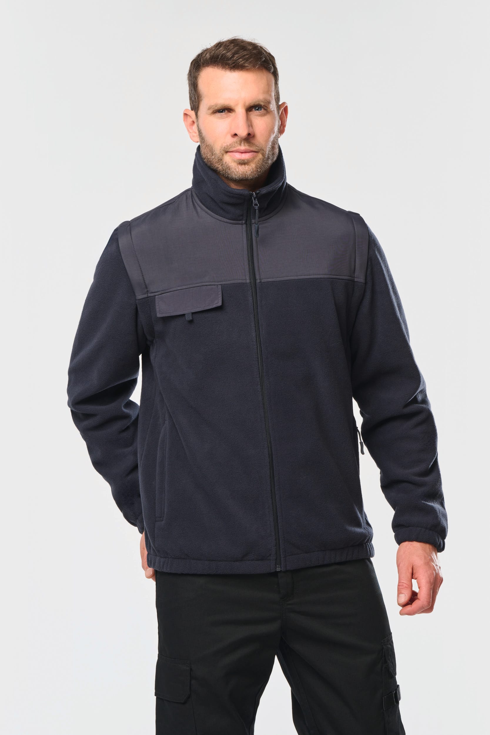 Fleecejacke mit abnehmbaren Ärmeln