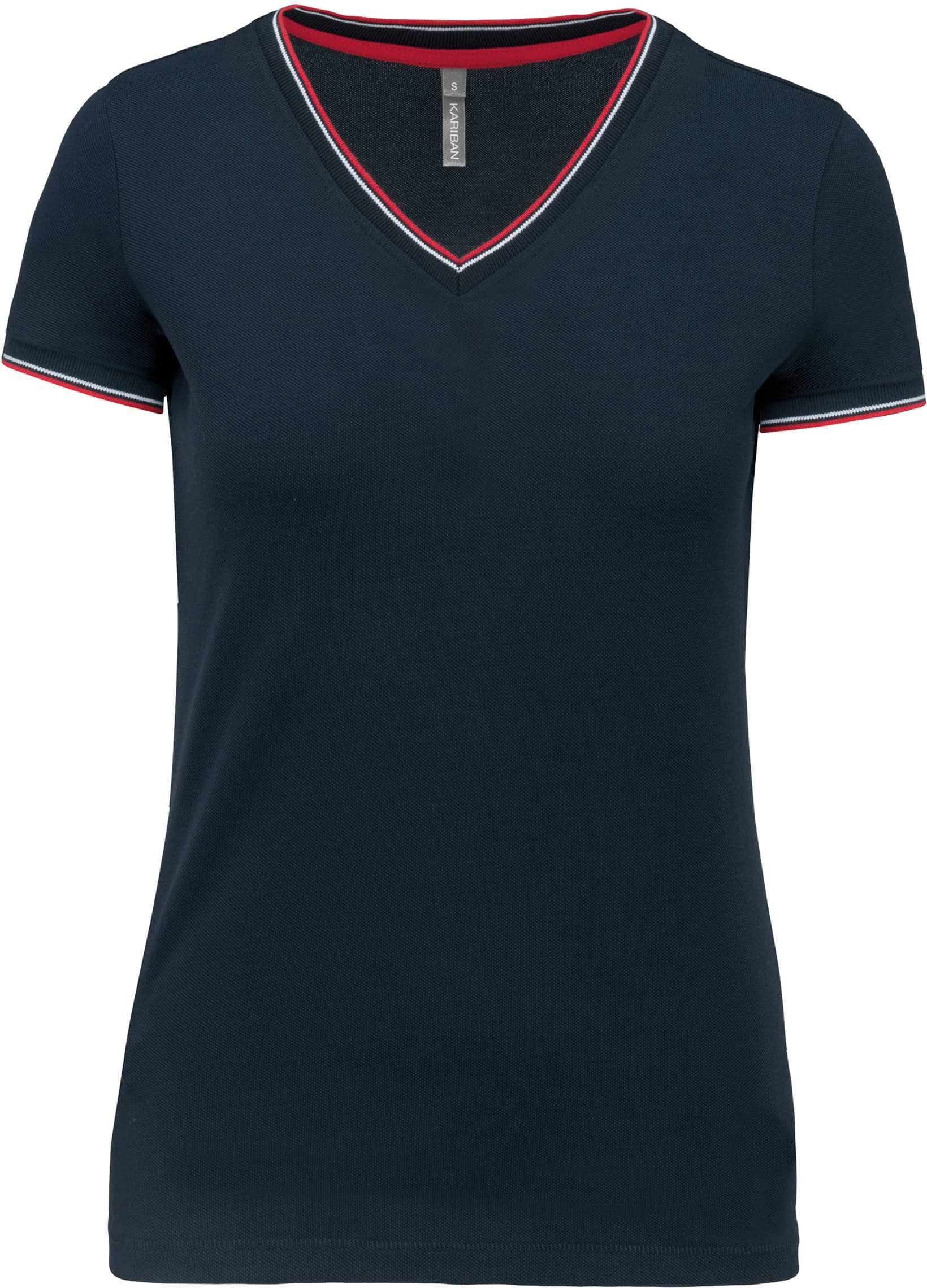 Ladies’ Piqué Knit V-Neck T-shirt