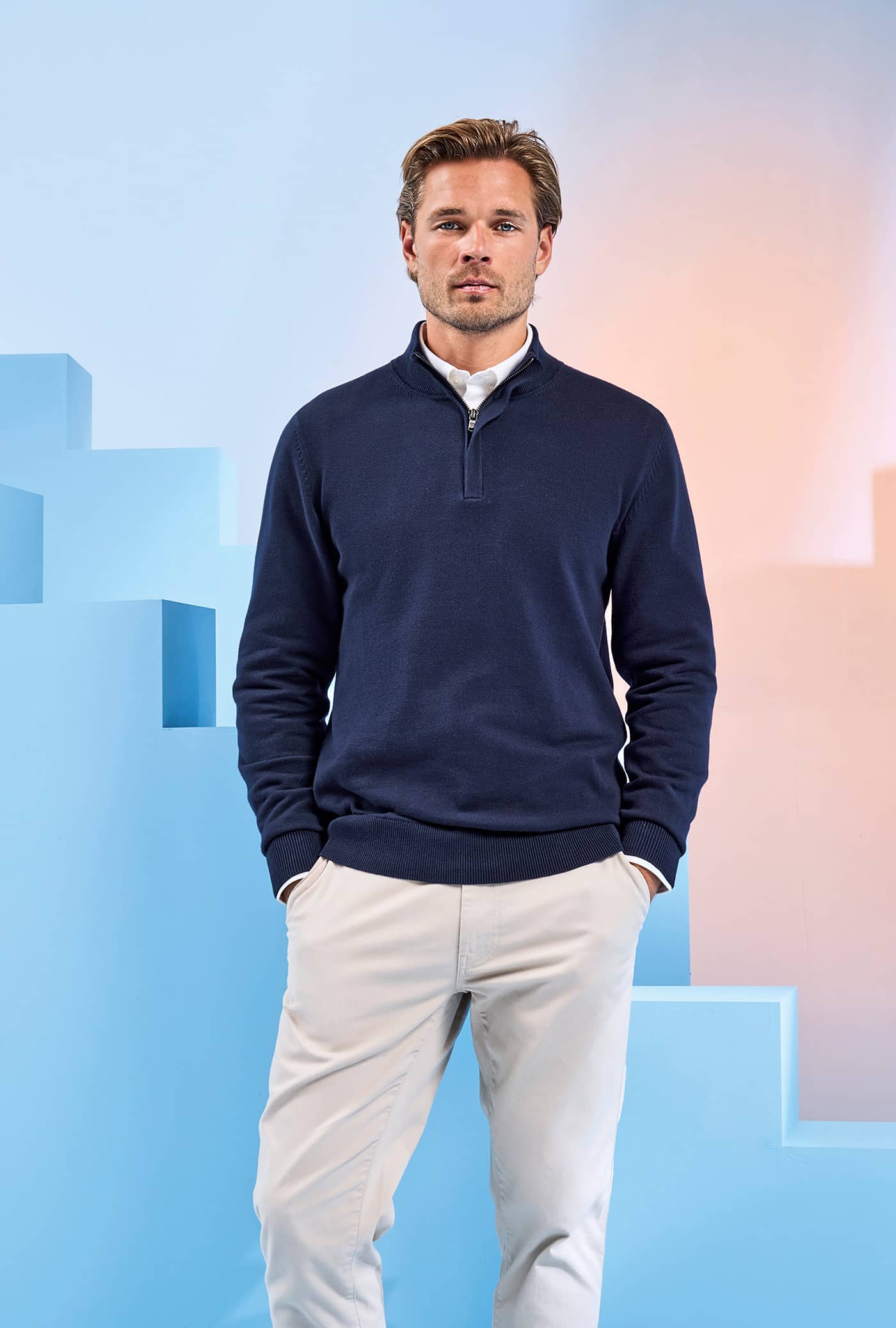 Men´s Cotton Blend 1/4 Zip Sweater