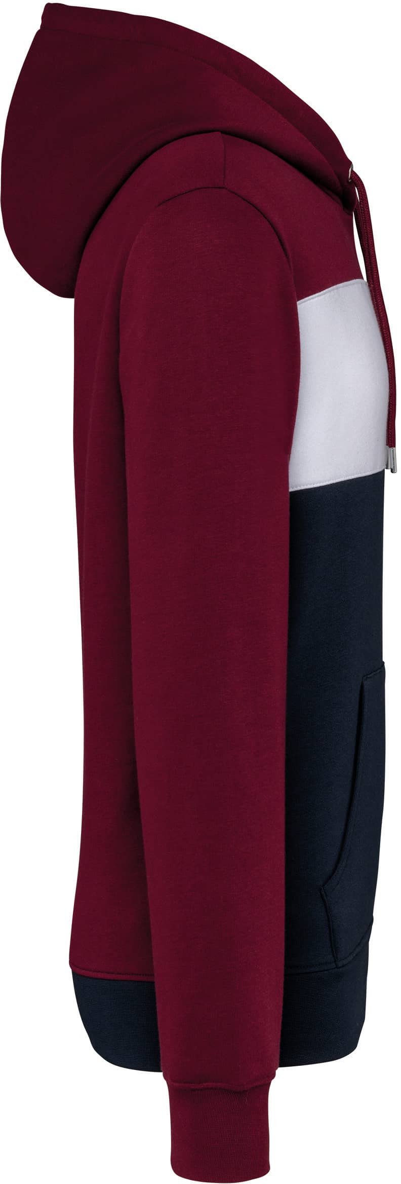 Dreifarbiges Kapuzensweatshirt, Unisex
